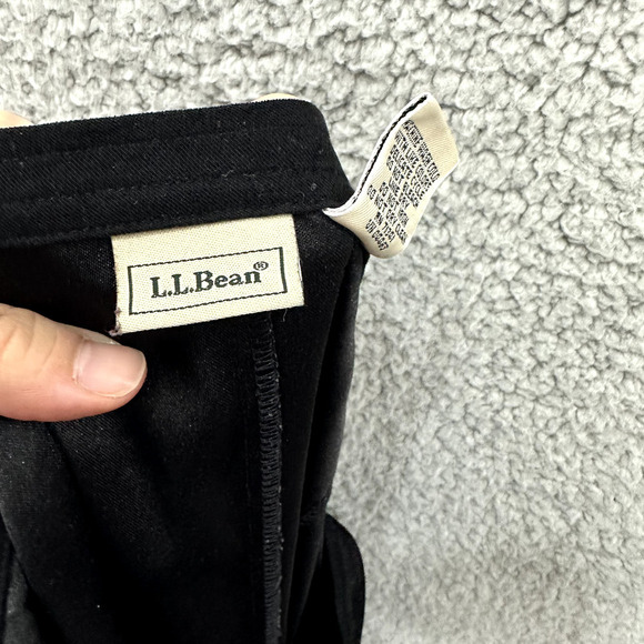 LL Bean Faux Suede Midi Skirt Black‎ Womens 20 Boho Festival Minimalist Western - Picture 2 of 6